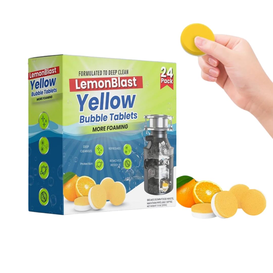 LemonBlast Yellow Bubble Tablets (24pc) – Odor Eliminator + Blockage Remover